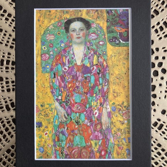 NWT 5x7" Gustav Klimt Print "Portrait of Eugenia Primavesi" w/Black Mat - HOME - Picture 2 of 4